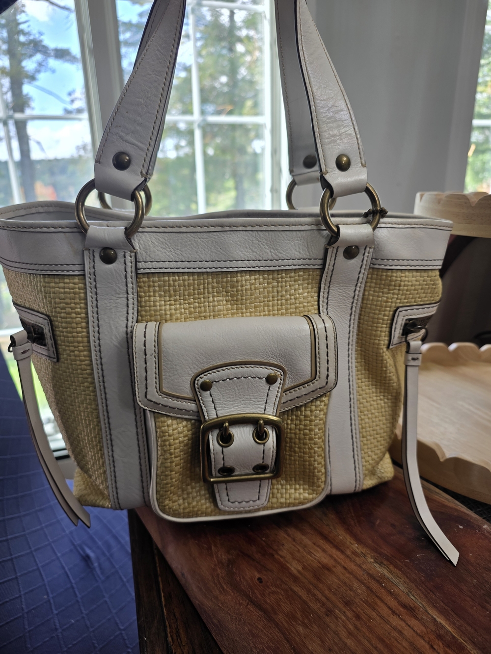 Coach Vintage Legacy Straw Tote Y2K!